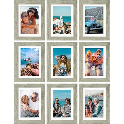 Vittanly 8x10 Picture Frames Set of 9 for Wall or Tabletop Display, Gold