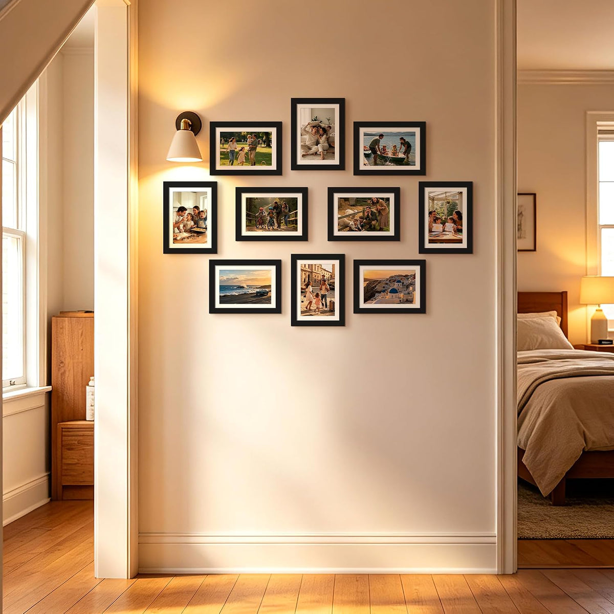 upsimples 4x6 Picture Frame, Photo Collage Wall Decor Set of 10, Black
