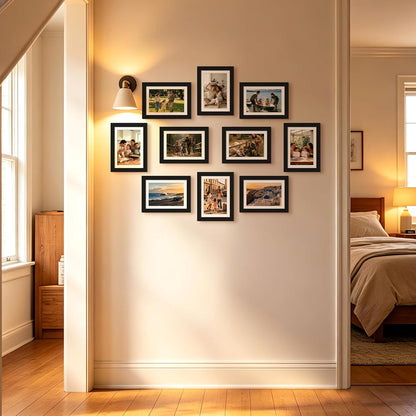 upsimples 4x6 Picture Frame, Photo Collage Wall Decor Set of 10, Black
