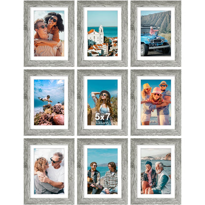 Vittanly 8x10 Picture Frames Set of 9 for Wall or Tabletop Display, Gold