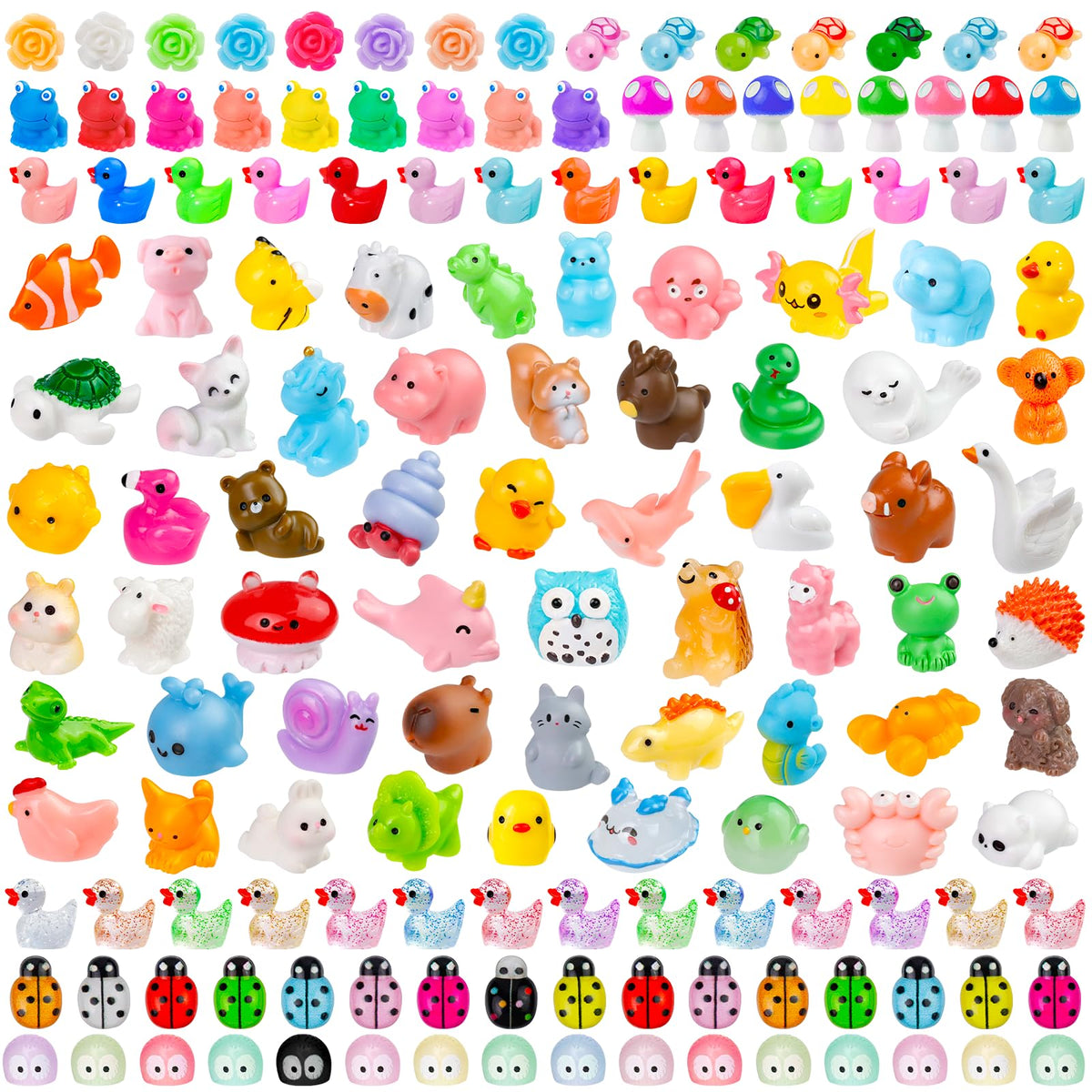 ywevyezc 42 Pcs Mini Resin Animals 42 Styles Resin Animals Figurines Bulk for Micro Garden Hide Accessories Crafts Decor