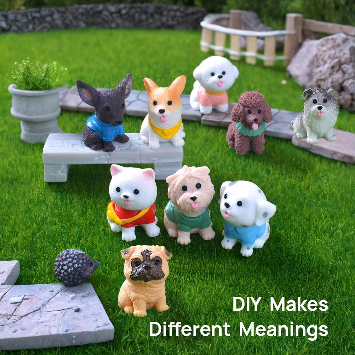 24 Pcs Mini Cat Dog Figurines, Realistic Resin Animal, Miniature Figurines
