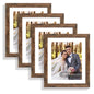 Hongkee 8x10 Picture Frame Set of 4, Real Glass and Wood Frame, 5x7 Mat