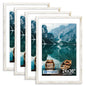 Hongkee 8x10 Picture Frame Set of 4, Real Glass and Wood Frame, 5x7 Mat