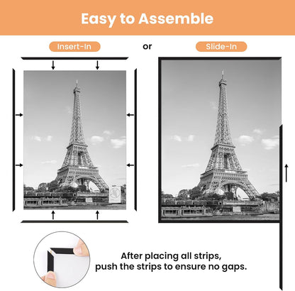 upsimples 16x24 Poster Frame, Easy Slide-In Assembly, Black, 3 Pack