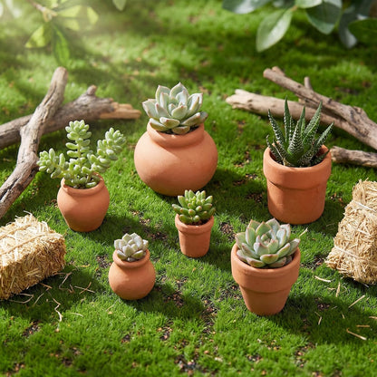 Maxdot 36 Pcs Small Terracotta Pot Tiny Clay Pots Bulk, 1.34 Inch, 6 Style