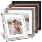 Hongkee 8x10 Picture Frame Set of 4, Real Glass and Wood Frame, 5x7 Mat
