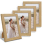 Hongkee 8x10 Picture Frame Set of 4, Real Glass and Wood Frame, 5x7 Mat