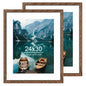Hongkee 5x7 Picture Frame Set of 2, Real Glass and Wood Frame for Mat 4x6