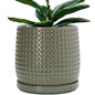 D'vine Dev Beaded Ceramic Pot with Saucer, 4 in, Midnight Blue, 27-C-Z-3