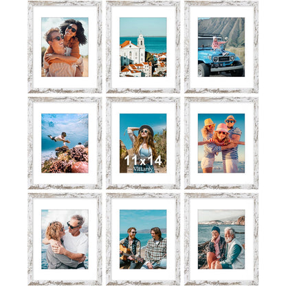 Vittanly 8x10 Picture Frames Set of 9 for Wall or Tabletop Display, Gold