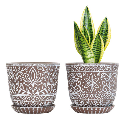 Gepege Ceramic Succulent Pots, 4 Inch Small Plant Pots with Drainage