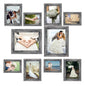 Picture Frame Set 10 pack, Farmhouse Photo Frames, Gallery Wall Frame Collage, with Two 8x10, Four 5x7, Four 4x6 Photo Frame set, in 3 Different Finishes Picture Frames For Wall or Desk,Rustic Brown