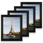 iRahmen 8x10 Picture Frame Set of 4, High Definition Real Glass Rustic Brown Frame, 8 x 10 Wood Photo Frames for Desktop Display and Wall Mounting