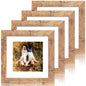 iRahmen 8x10 Picture Frame Set of 4, High Definition Real Glass Rustic Brown Frame, 8 x 10 Wood Photo Frames for Desktop Display and Wall Mounting