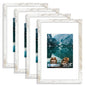 Hongkee 8x10 Picture Frame Set of 4, Real Glass and Wood Frame, 5x7 Mat