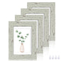 Hongkee 8x10 Picture Frame Set of 4, Real Glass and Wood Frame, 5x7 Mat