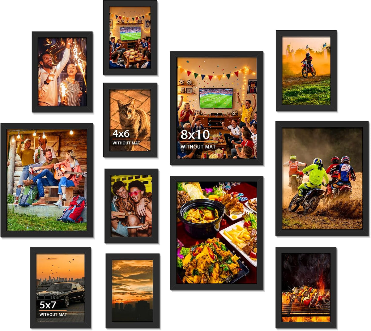 DUENPY 12 Pack Gallery Collage Frame Mixed Sizes Black
