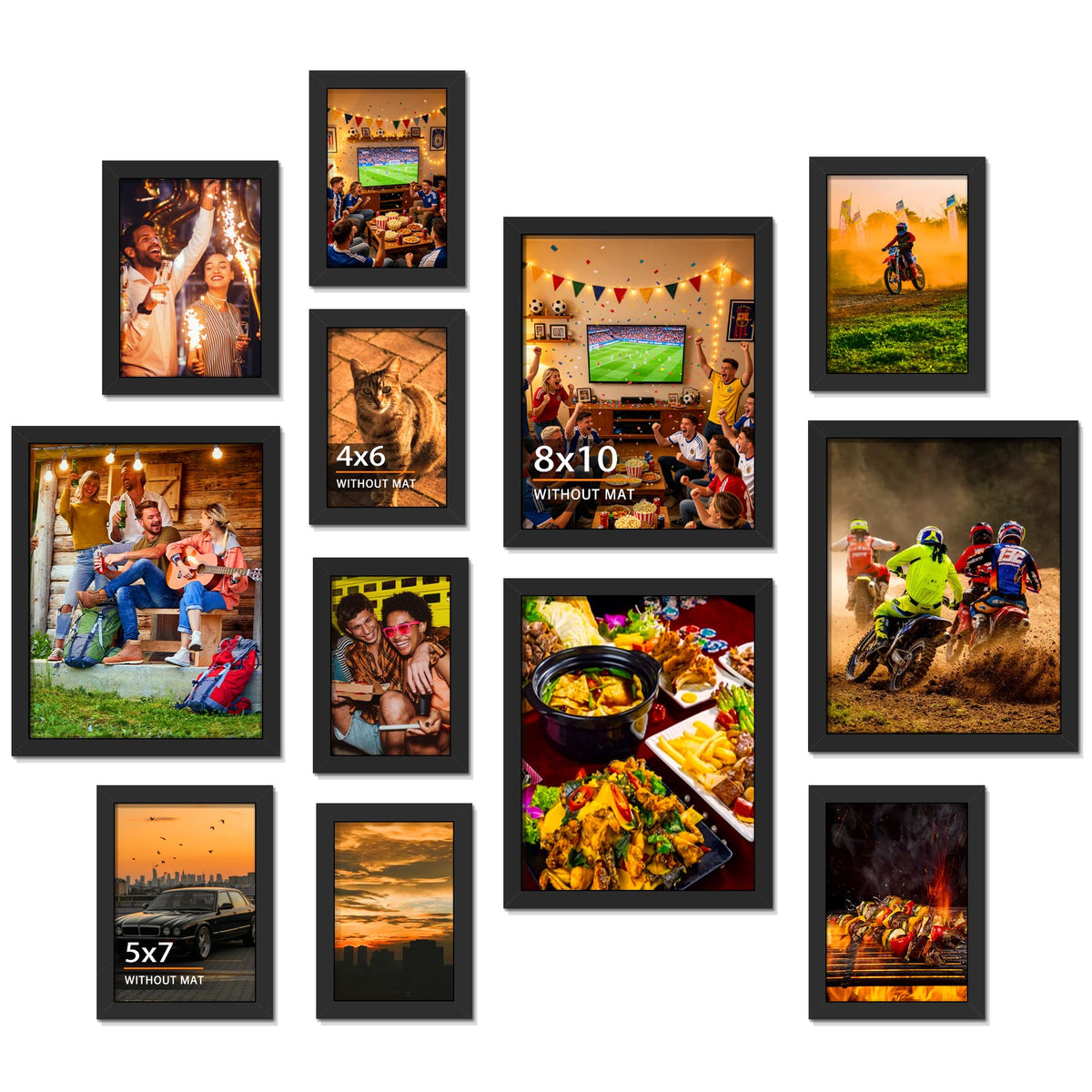 DUENPY 12 Pack Gallery Collage Frame Mixed Sizes Black