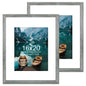 Hongkee 5x7 Picture Frame Set of 2, Real Glass and Wood Frame for Mat 4x6