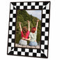 Black Checkerboard Picture Frame 4x6, Modern Wooden Photo Frame with Stand, Aesthetic Room Decor for Bedroom, Dorm Room, Apartment & Office (A02)