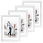 iRahmen 8x10 Picture Frame Set of 4, High Definition Real Glass Rustic Brown Frame, 8 x 10 Wood Photo Frames for Desktop Display and Wall Mounting