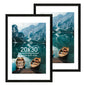 Hongkee 5x7 Picture Frame Set of 2, Real Glass and Wood Frame for Mat 4x6