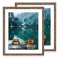 Hongkee 5x7 Picture Frame Set of 2, Real Glass and Wood Frame for Mat 4x6
