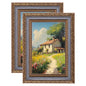 eletecpro 5x7 Vintage Picture Frame, Glass Cover, Gold, 2-Pack