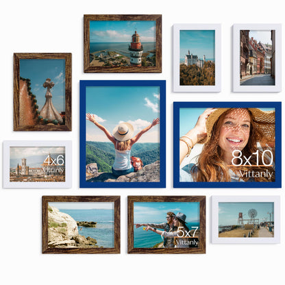 Vittanly 10 Pack Picture Frames Collage Wall Decor, Black