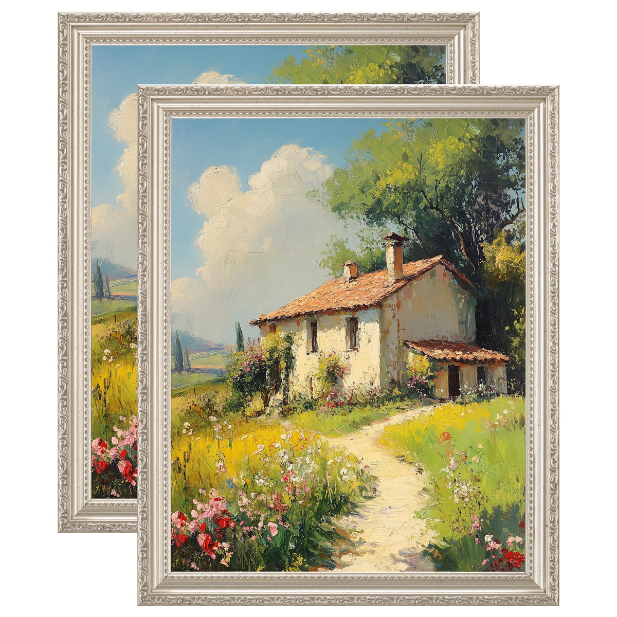eletecpro 5x7 Vintage Picture Frame, Glass Cover, Gold, 2-Pack