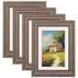 eletecpro 8x10 Vintage Picture Frame, Glass Cover, Gold, 4-Pack