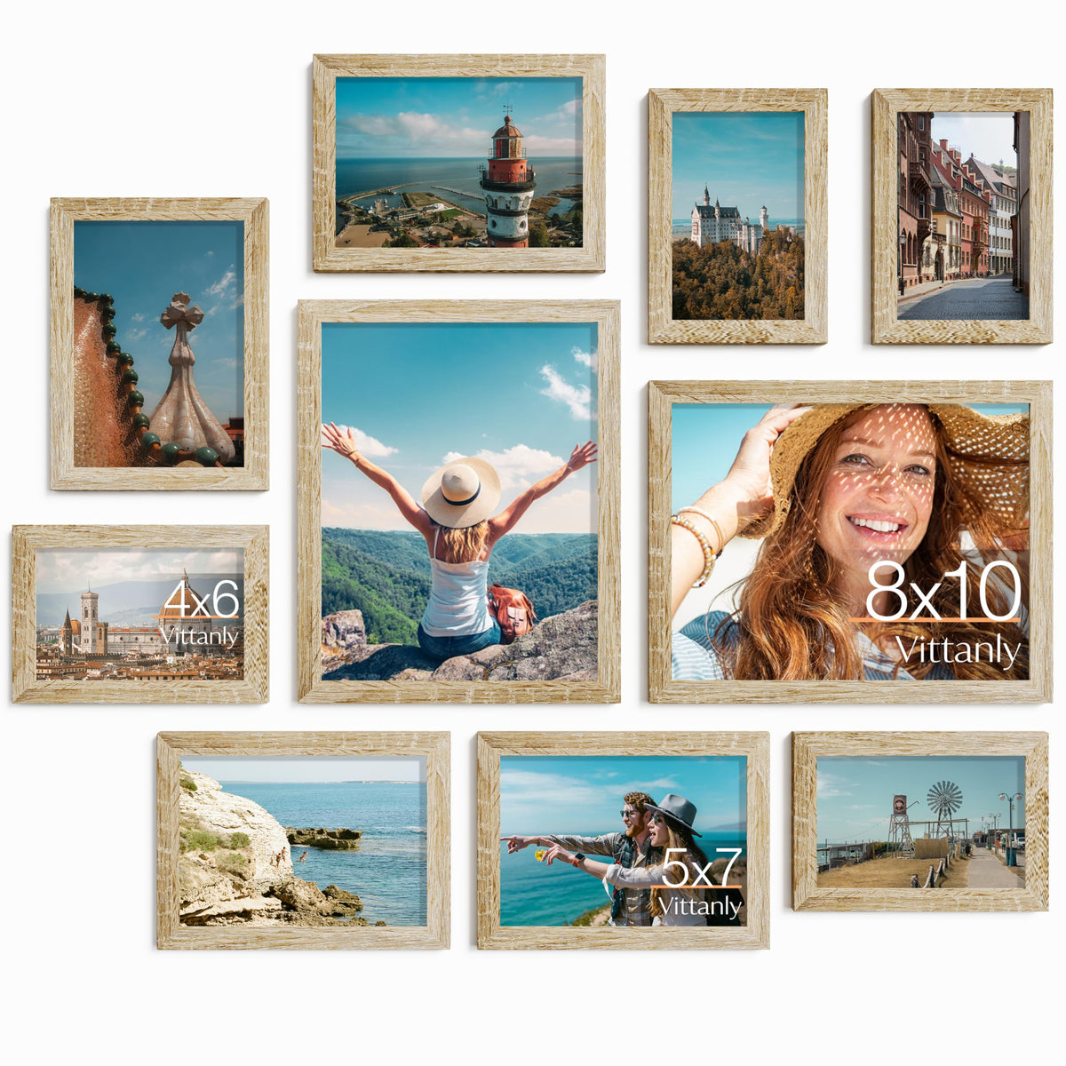 Vittanly 10 Pack Picture Frames Collage Wall Decor, Black