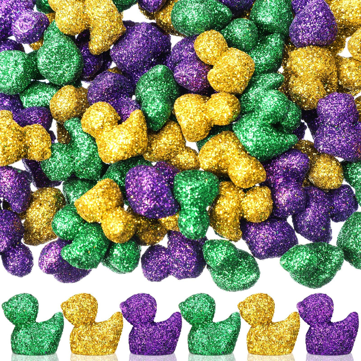 Yaocom 100 Pcs Mini Gold Duck Figurines Fall Thanksgiving Halloween Decor