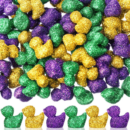 Yaocom 100 Pcs Mini Gold Duck Figurines Fall Thanksgiving Halloween Decor