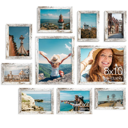 Vittanly 10 Pack Picture Frames Collage Wall Decor, Black