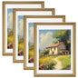 eletecpro 8x10 Vintage Picture Frame, Glass Cover, Gold, 4-Pack