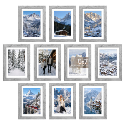 upsimples 4x6 Picture Frame, Photo Collage Wall Decor Set of 10, Black