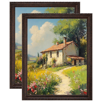 eletecpro 5x7 Vintage Picture Frame, Glass Cover, Gold, 2-Pack