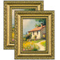 eletecpro 5x7 Vintage Picture Frame, Glass Cover, Gold, 2-Pack