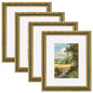 eletecpro 8x10 Vintage Picture Frame, Glass Cover, Gold, 4-Pack