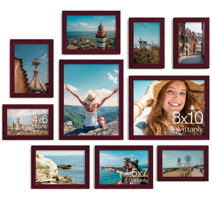 Vittanly 10 Pack Picture Frames Collage Wall Decor, Black