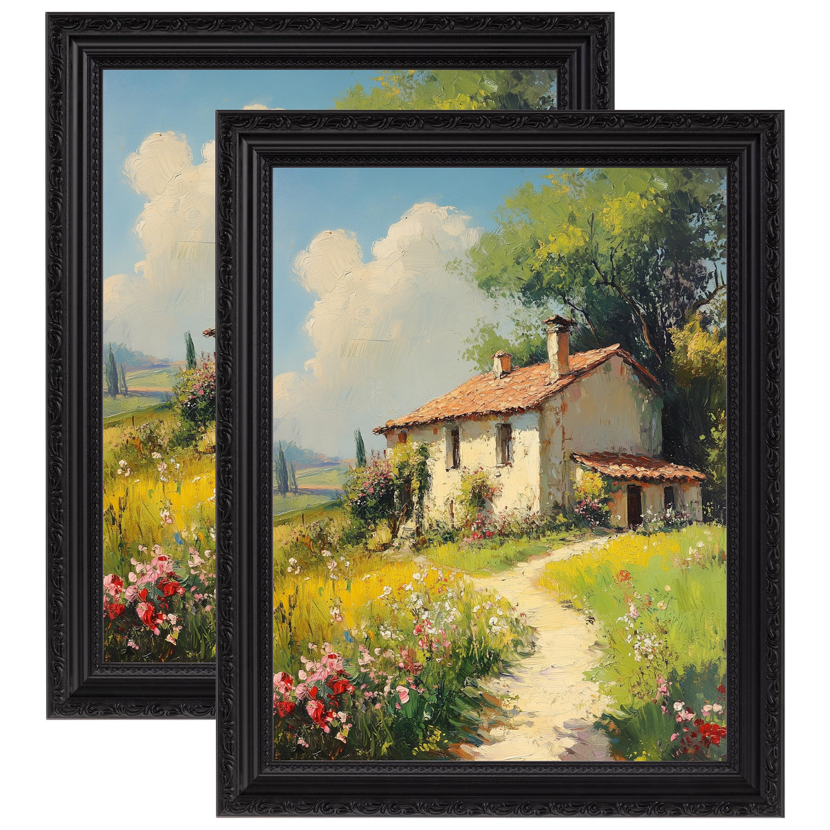 eletecpro 5x7 Vintage Picture Frame, Glass Cover, Gold, 2-Pack