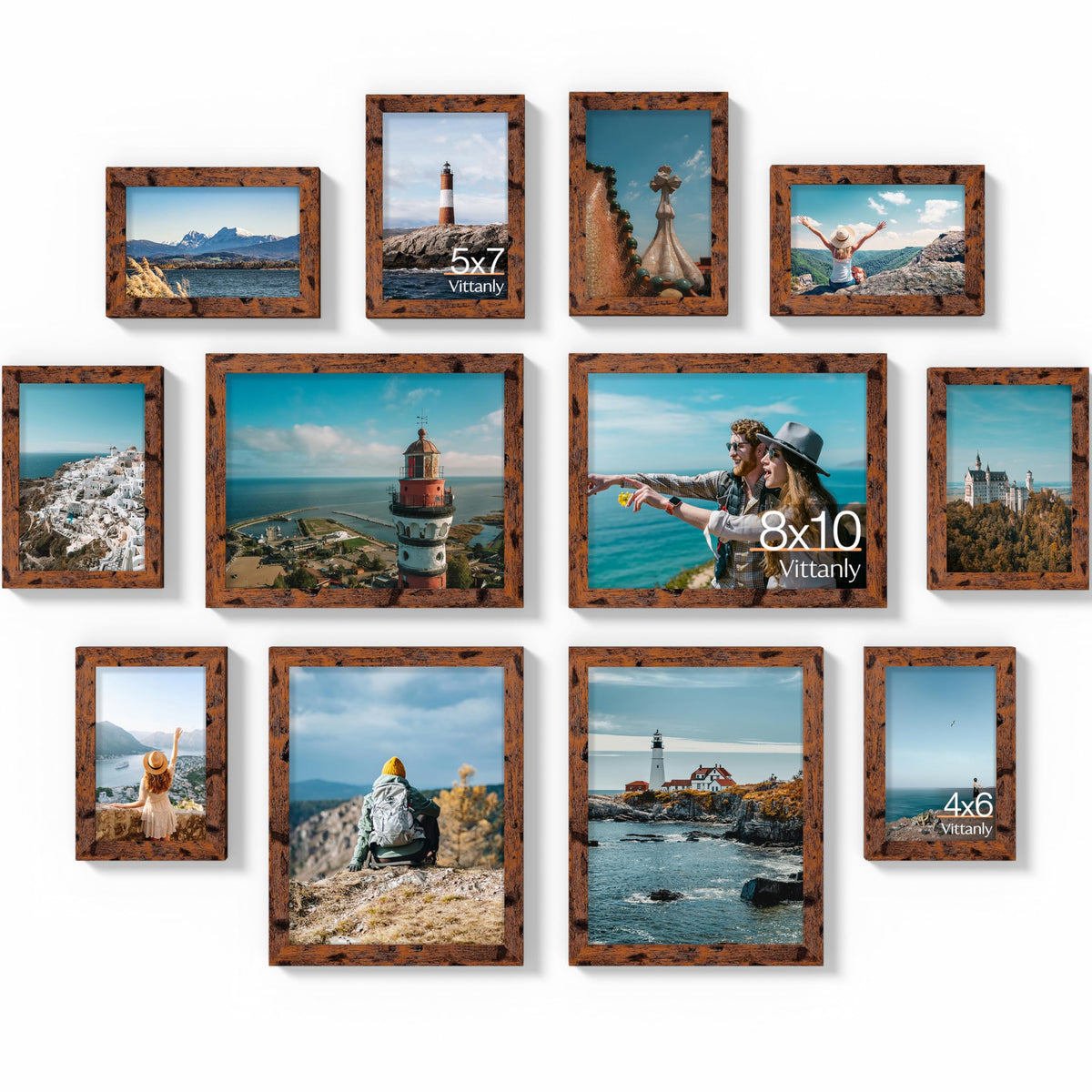 Vittanly 12 Pack Picture Frames Collage Wall Decor, Black