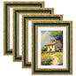 eletecpro 8x10 Vintage Picture Frame, Glass Cover, Gold, 4-Pack