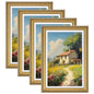 eletecpro 8x10 Vintage Picture Frame, Glass Cover, Gold, 4-Pack