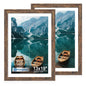 Hongkee 5x7 Picture Frame Set of 2, Real Glass and Wood Frame for Mat 4x6