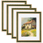 eletecpro 8x10 Vintage Picture Frame, Glass Cover, Gold, 4-Pack