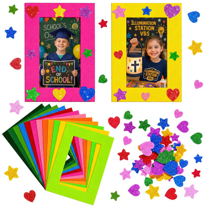 Jetec 24 Pieces Felt Craft Picture Frames with Stickers 4x6 in 12 Colors