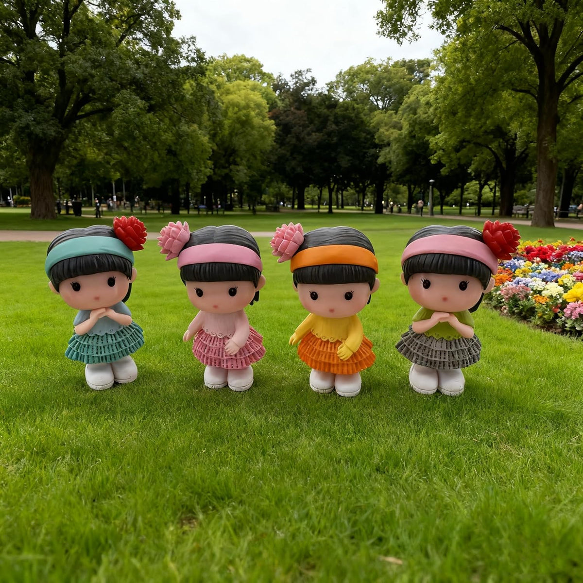 12Pcs Mini Boy and Girl Statue Dollhouse Couple People Figures Fairy Garden Figurines Cake Toppers for Micro Landscape Home Office Desktop Ornaments